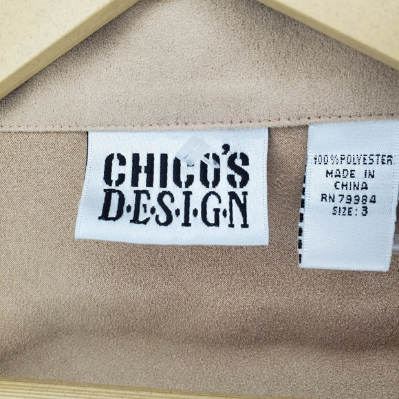 Chico's Design Tribal Zip Faux Suede Jacket - Picture 5 of 10